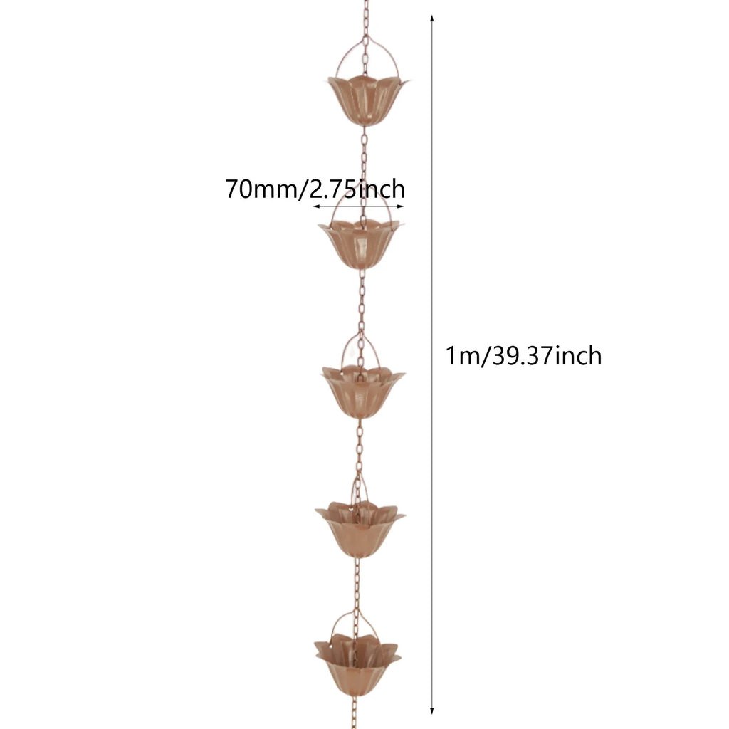 3.3ft Rain Chain Garden Decor Outside Outside Gutter Downspout in Summer Park Embellishment Gutters Downspout Downspout Chain