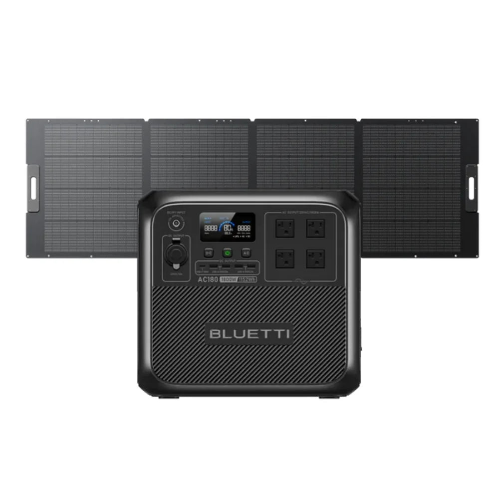 【US PLUG】BLUETTI AC180 Solar Portable Power Station | 1,800W 1,152Wh,  Solar Generator for Camping, Off-grid, Power Outage