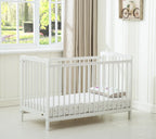 mcc direct Brooklyn Baby Cot Crib With Water repellent Mattress and Safety Wooden Barrier (125 x 66 cm)
