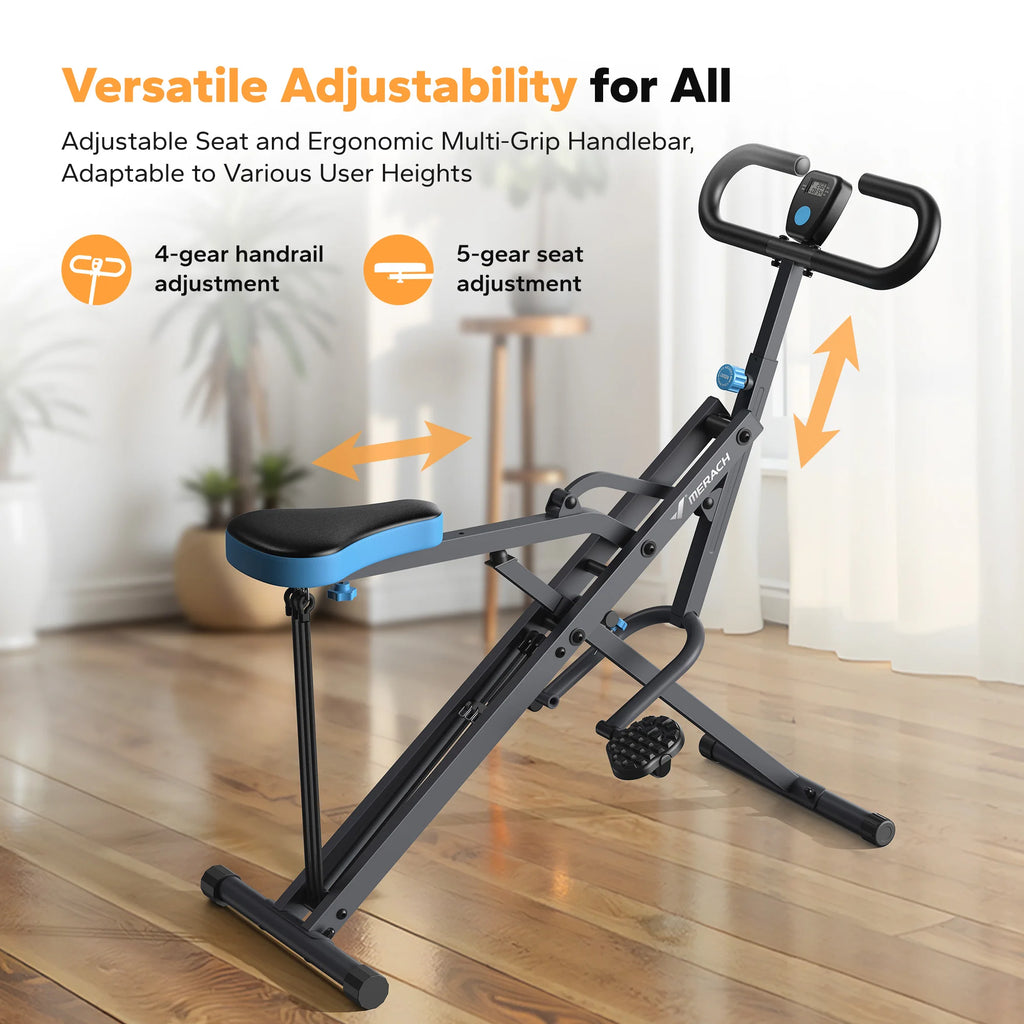 MERACH 2-in-1 Foldable Squat & Rowing Machine - Home Glute & Leg Trainer
