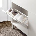 SoBuy FSR151 Shoe dump truck with 2 flap Shoe cabinet narrow shoe rack with 4 shelf surfaces Shoe chest of drawers Shoe shelf