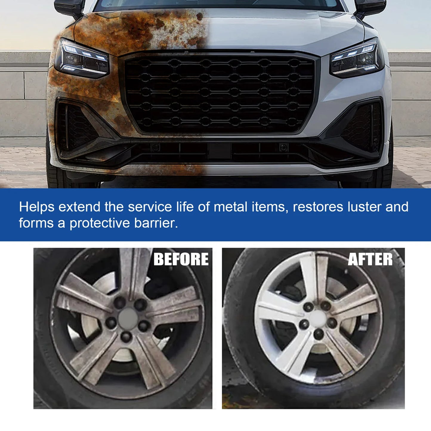 Homonth 30ml Car Care Derusting Spray Rust Remover Car Maintenance Cleaning Metal Anti-Rust Paint Reformer Rust Prevention Spray