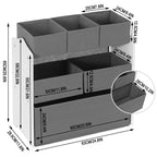 3 Tier Kids Room Storage Cabinet with 6 Removable Nonwoven Toy Boxes 63x30x60cm Nursery Shelf Toy Organiser for Daycare School