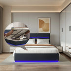 Wooden Aura 140/160/180x200cm Upholstered bed Double Bed Hydraulic Functional bed PU Height Adjustable Headboard