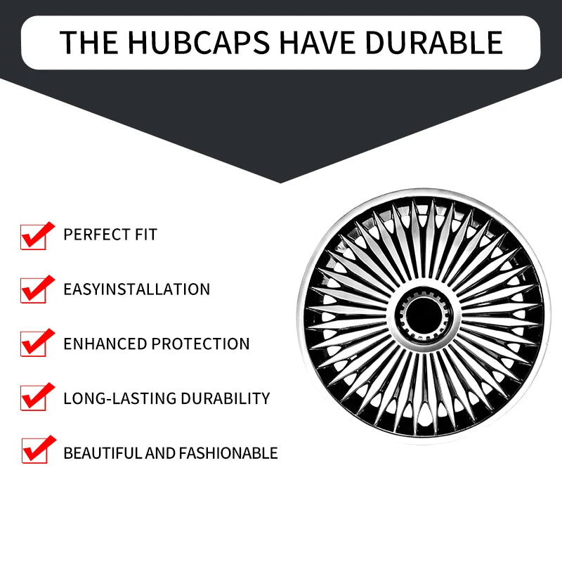 Hubcap Wheel Cover Replacement R14 Hub Caps Universal Wheel Rim Cover ABS Material Exterior Accessories Car Truck SUV -Set of 4