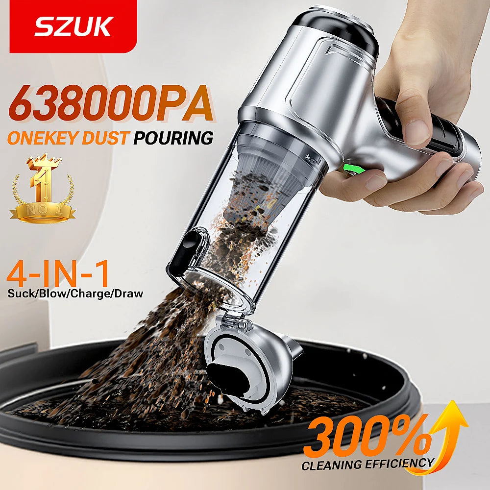 SZUK New Mini Car Vacuum Cleaner 638000Pa Wireless Vacuum Cleaner Powerful Suction Handheld Portable Vacuum Cleaner for Car Home