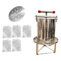 Honey Press Machine with Cover Manual Metal Honey Extractor Beekeeper Equipment Portable for Household Farmhouse Beekeeping