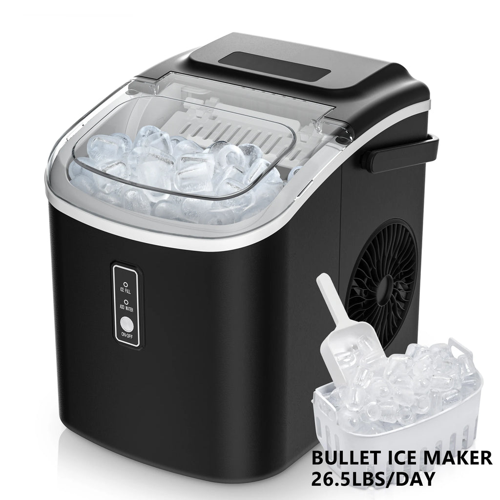 Vibekio Portable Ice Machine 9 Cubes in 6 Mins Ice Maker Machine 26.5lbs/Day Auto-Cleaning Countertop for Home Kitchen Camping