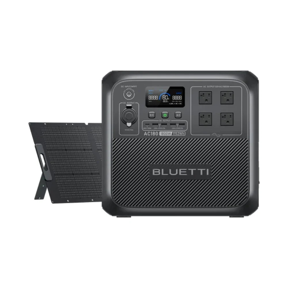 【US PLUG】BLUETTI AC180 Solar Portable Power Station | 1,800W 1,152Wh,  Solar Generator for Camping, Off-grid, Power Outage