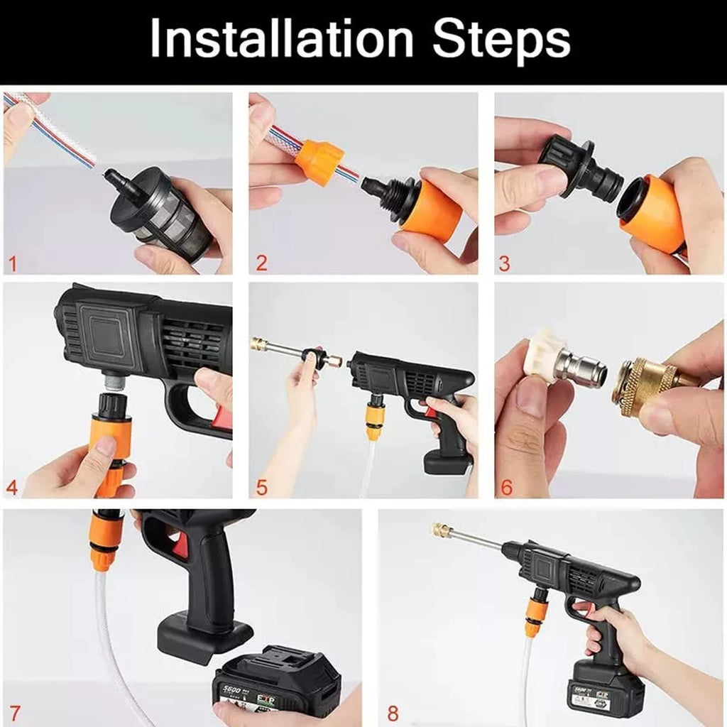 Portable High Pressure Car Wash Rechargeable Dual Voltage Washer cleaning cars bicycles outdoor furniture fences
