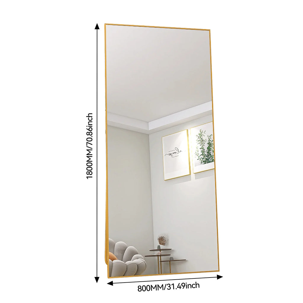 Full-length mirror, curved stand mirror, large full-length mirror, wall mounted, leaning mirror, standing mirror,