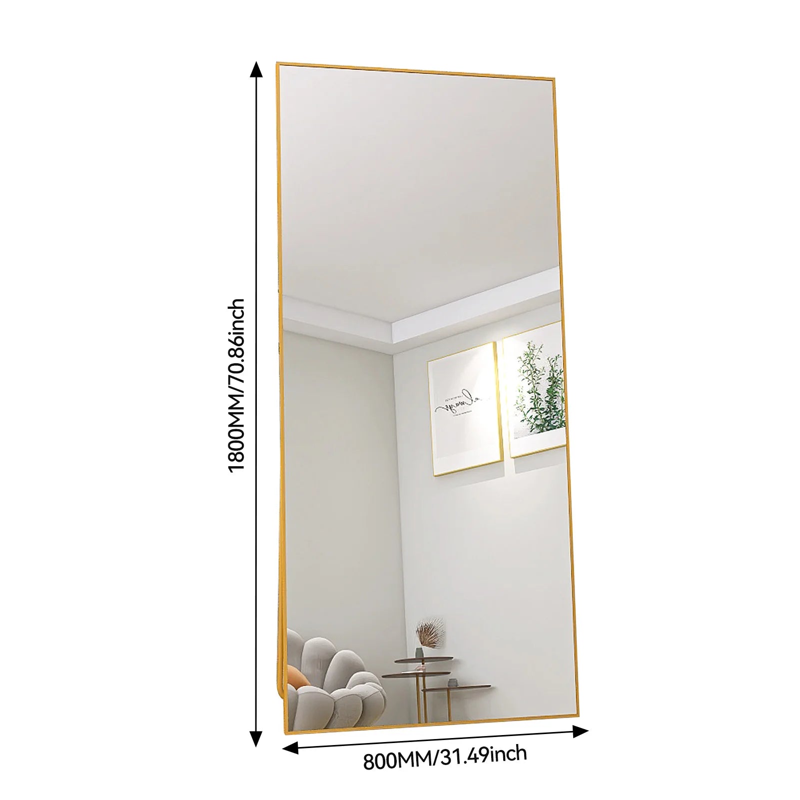 Full-length mirror, curved stand mirror, large full-length mirror, wall mounted, leaning mirror, standing mirror,