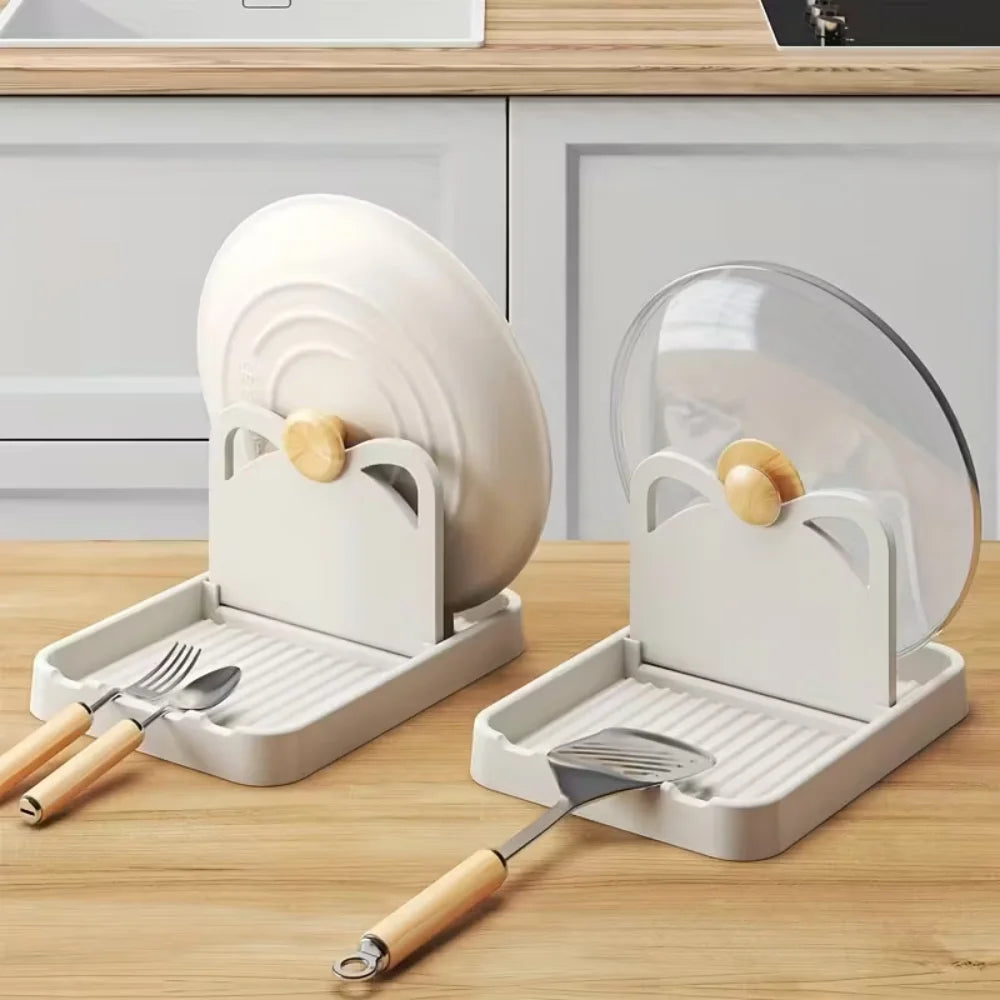 Kitchen Counter Spoon Rack - Pot Lid Rack and Spoon Rack - Multi-Purpose Small Tools to Keep the Countertop Clean - Silicone Rac