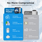 Nugget Ice Maker Countertop 44bs/24H Self-Cleaning Chewable Pellet Ice Machine with Ice Scoop & Basket for Home/Kitchen/Party