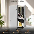 Full-Length Vanity Desk with Mirror and Lights, Golden Handles Makeup Vanity with 6 Drawers and 7 Compartments, 3 Lighting Modes