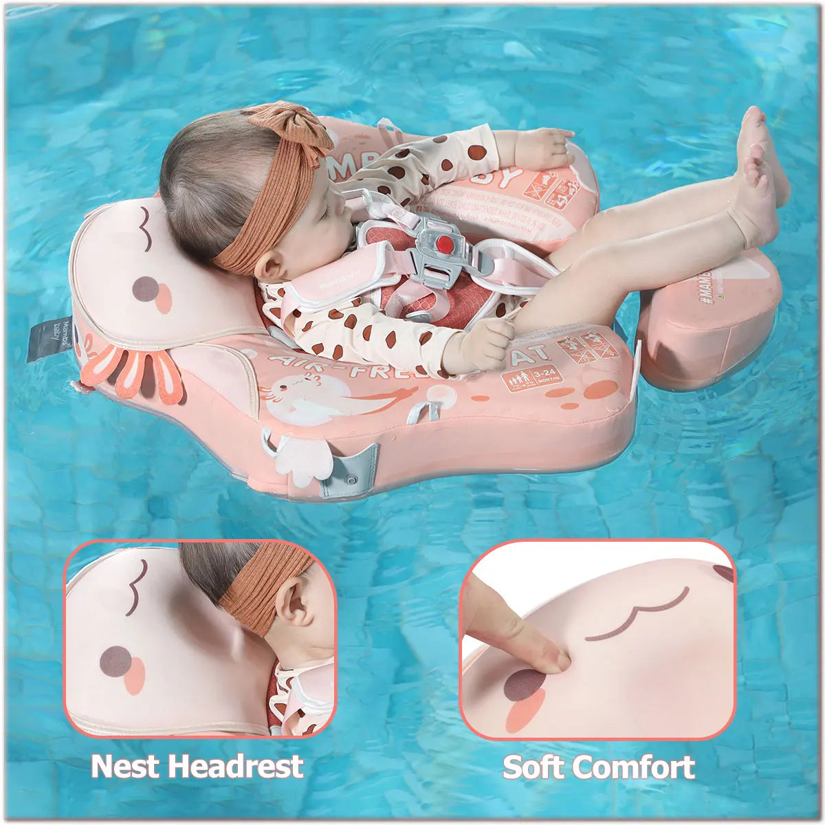 Safe Infant & Toddler Swim Float with UV Protection Canopy