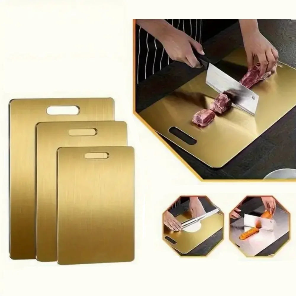 Kitchen Stainless Steel Chopping Board, Suitable for Cutting Meat, Fruits and Minced Meat, Anti-Slip and Dishwasher Safe