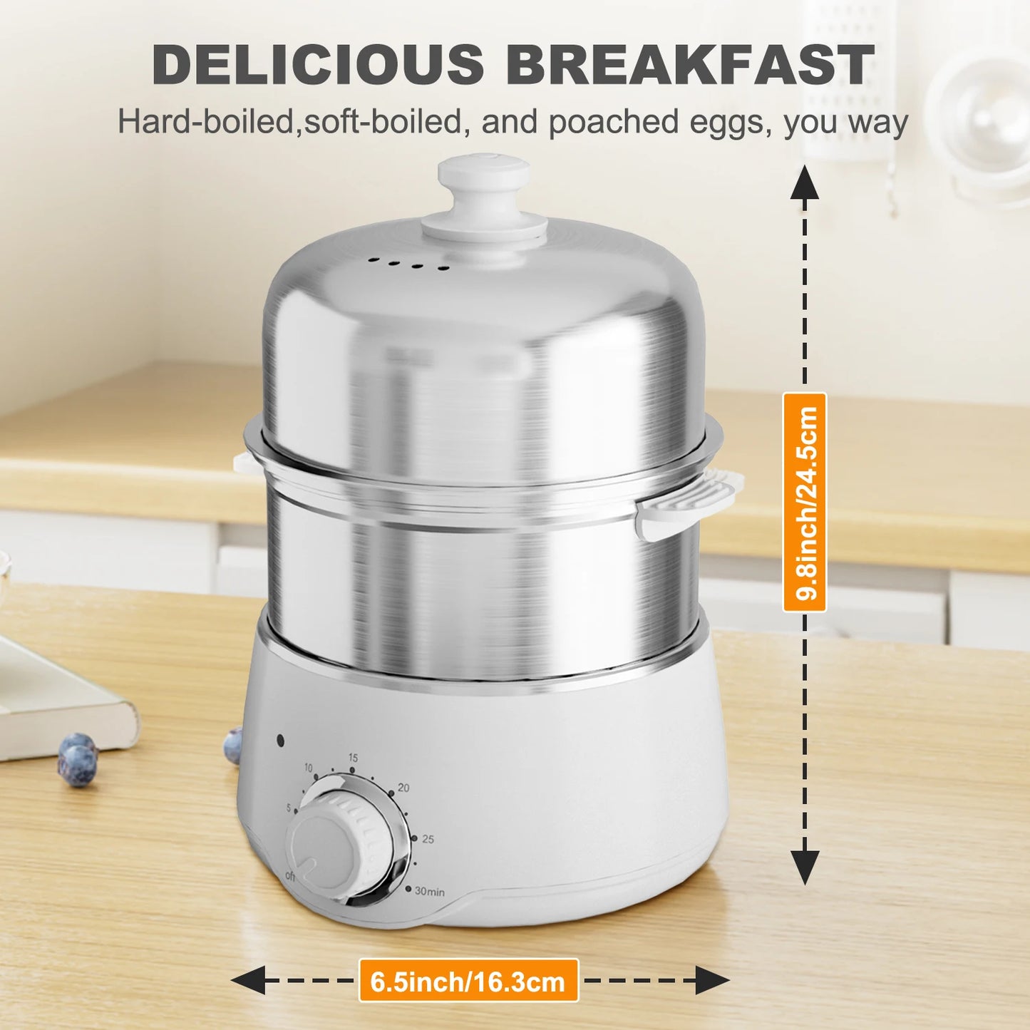 CACHOO 14-Egg Electric Cooker Stainless Steel with Timer & Auto Shut-Off | AlluCanFind