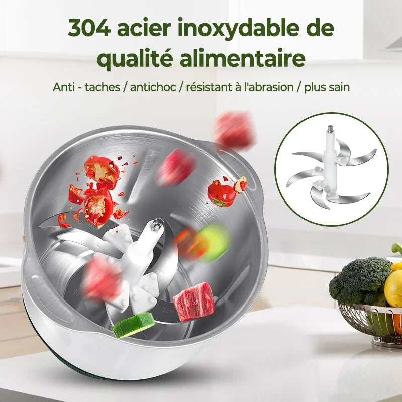 5L Electric Meat 5gear Grinders Food Crusher Stainless Steel Multifunctional Vegetable Slicer Processor Chopper