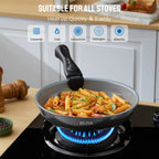 Induction Cookware with Healthy Ceramic Coating, Camping Pots and Pans Set Nonstick 10pcs with Detachable Handles