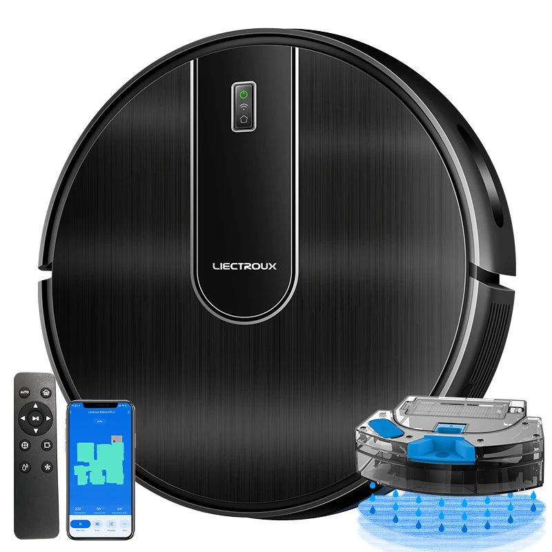 Robot Vacuum Cleaner & Wet Mop Combo LIECTROUX N7S-U,Smart Mapping,WiFi App,4KPa,Brushless Motor,Ideal for Pet Hair,Carpet,Floor