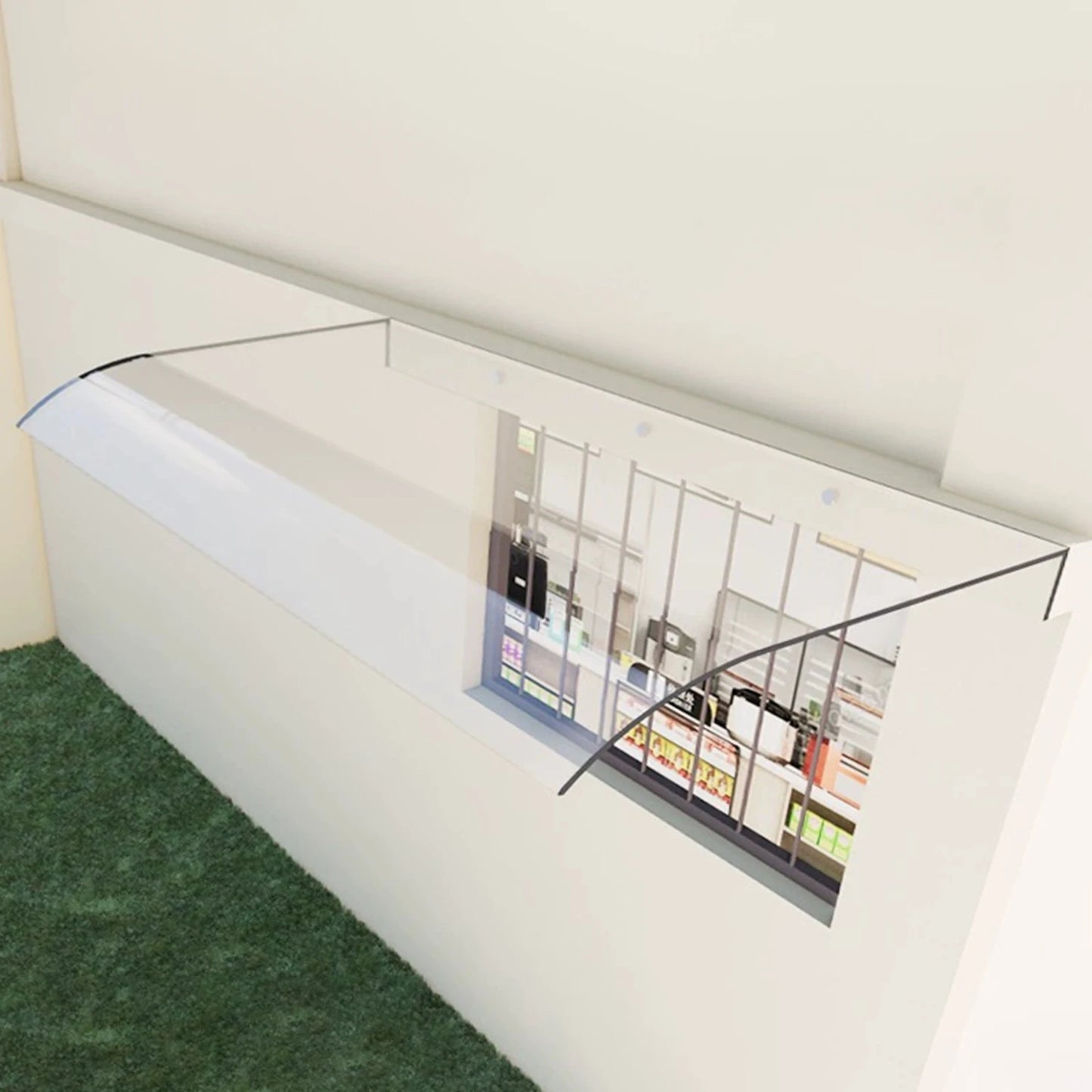 Front Door Canopy Durable Transparent Window Awning Cover Rain Snow Protection Door Cover for Outdoor Balcony Patio