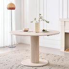 Modern Simple Round Dining Table, Solid Wood Stable Base Dining Table for 4-6 People, Suitable for Bedroom/Living Room