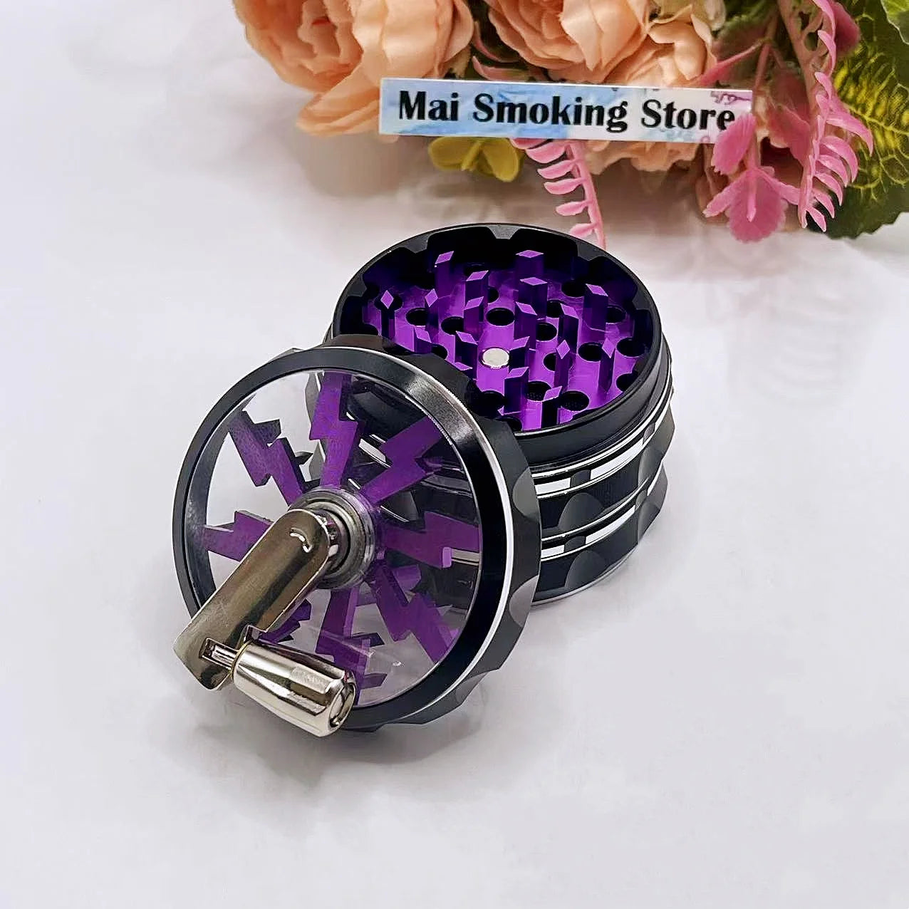 2.5inch Handle Herb Grinder Large 4-layer Manual Pepper Salt Mortar Spice Mill Raw Grass Tobacco Grinder Cigarette Smoking Tool