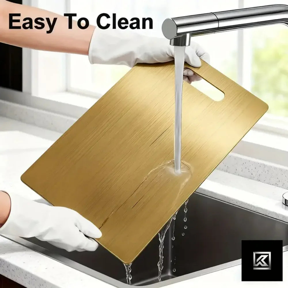 Kitchen Stainless Steel Chopping Board, Suitable for Cutting Meat, Fruits and Minced Meat, Anti-Slip and Dishwasher Safe