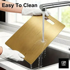 Kitchen Stainless Steel Chopping Board, Suitable for Cutting Meat, Fruits and Minced Meat, Anti-Slip and Dishwasher Safe