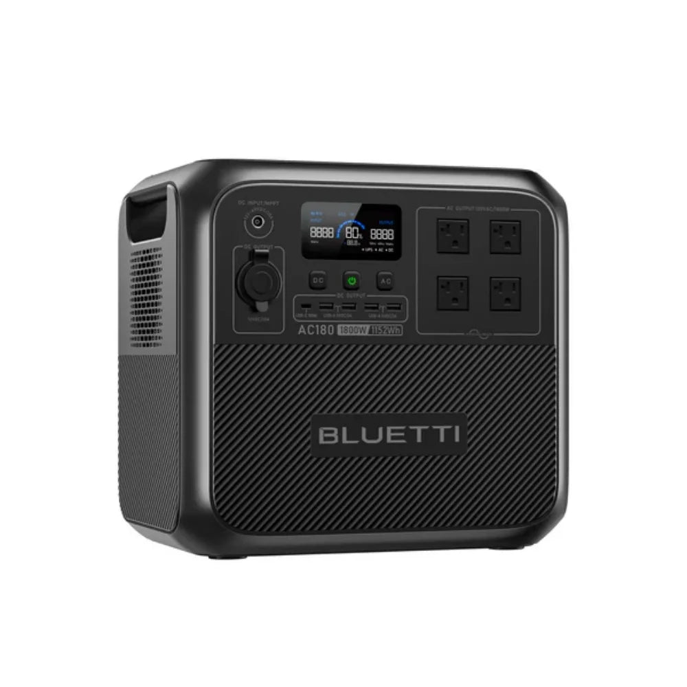 【US PLUG】BLUETTI AC180 Solar Portable Power Station | 1,800W 1,152Wh,  Solar Generator for Camping, Off-grid, Power Outage