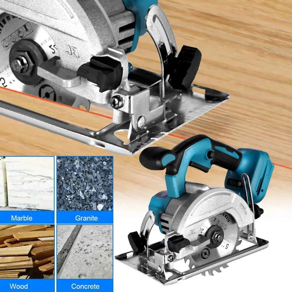 10800rpm 125mm Brushless Mini Electric Circular Saw Cordless Adjustbale Angle Woodworking Power Garden Tool For Makita 18vbattey