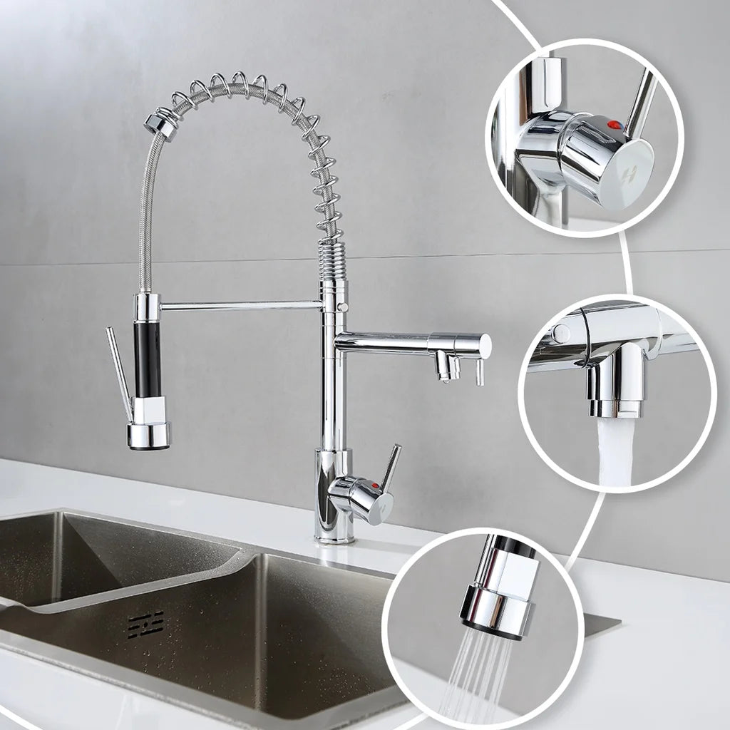 Gourmet Mobile Mixer Mono Command Spray Faucet with Articulated Spray