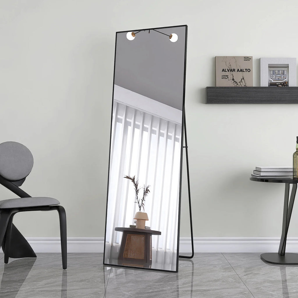 Full-length mirror, curved stand mirror, large full-length mirror, wall mounted, leaning mirror, standing mirror,
