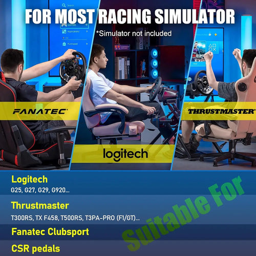 GTPLAYER Sim Racing Cockpit, Shifter Mount for Logitech G29/G920/G923, Thrustmaster T330TS, Pedals Not Included