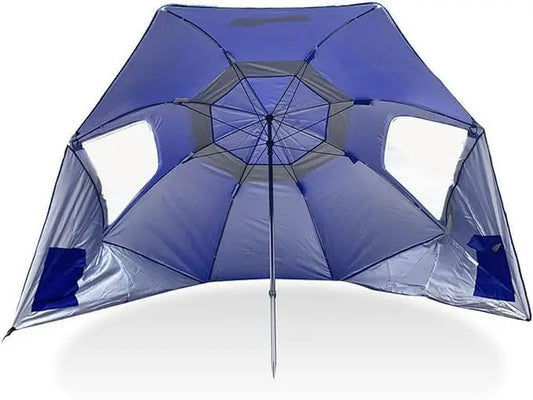 8-Foot SPF 50+ Sun & Rain Canopy Umbrella - for Camping, Beach, Sports, Blue | AlluCanFind