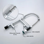 Gourmet Mobile Mixer Mono Command Spray Faucet with Articulated Spray