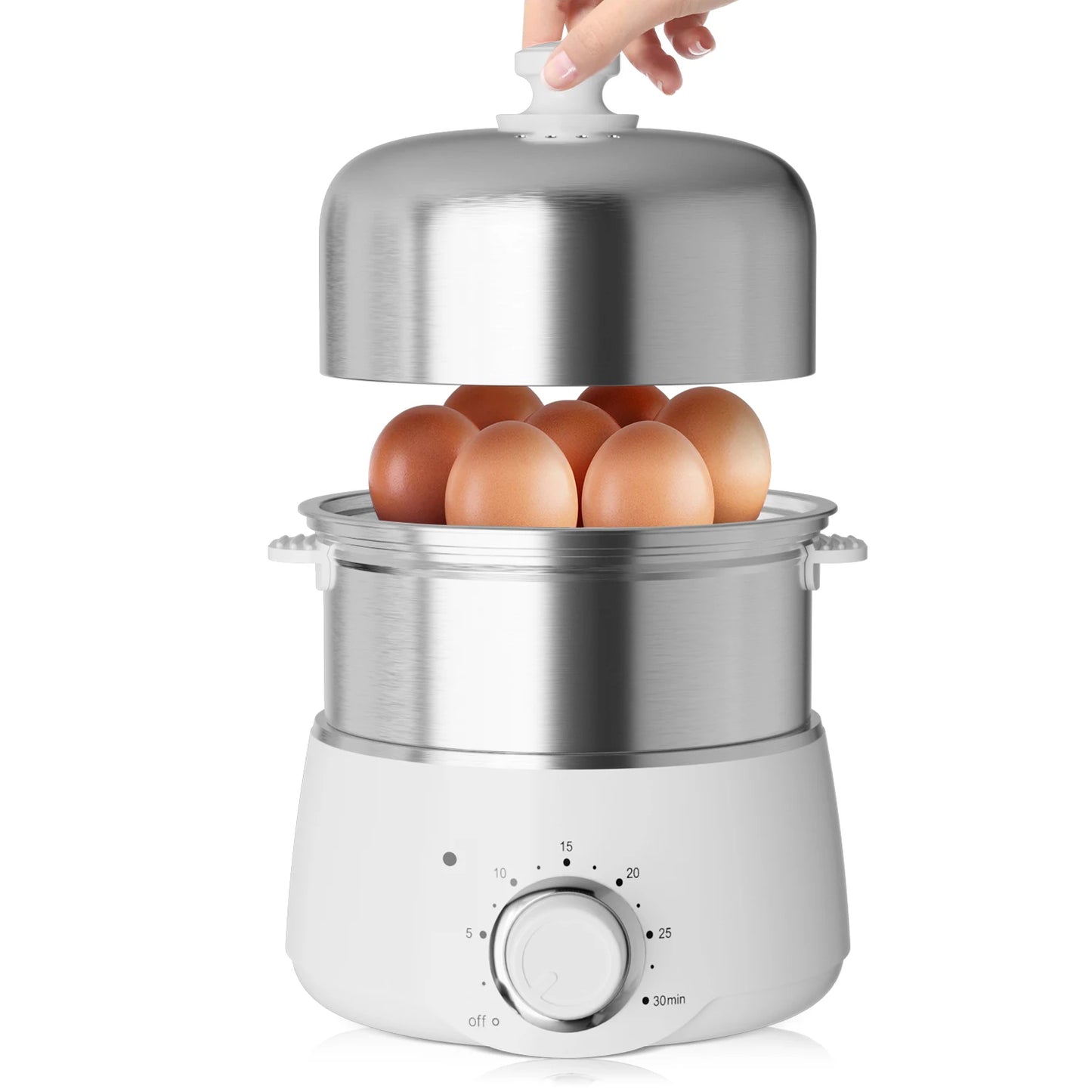 CACHOO 14-Egg Electric Cooker Stainless Steel with Timer & Auto Shut-Off | AlluCanFind
