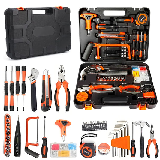 82-Piece Black Tool Kit, Comprehensive and Durable for Home and Auto Repair