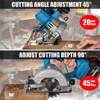 10800rpm 125mm Brushless Mini Electric Circular Saw Cordless Adjustbale Angle Woodworking Power Garden Tool For Makita 18vbattey