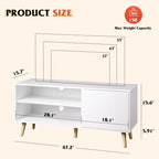 GALAXHERO TV Stand for 55 Inch TV Mid Century Modern TV Console with Storage Cabinet Entertainment Center for Living Room