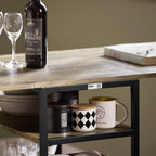 SoBuy FWT62-N folding dining room table with 3 shelves folding table kitchen table wooden table table industrial design