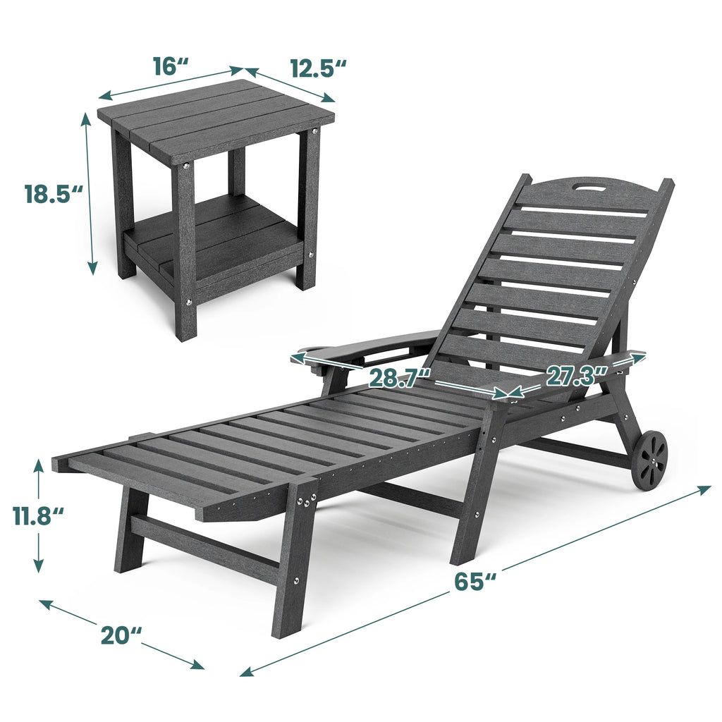 500 LBS Capacity Lounge Chair Set (3-Piece)