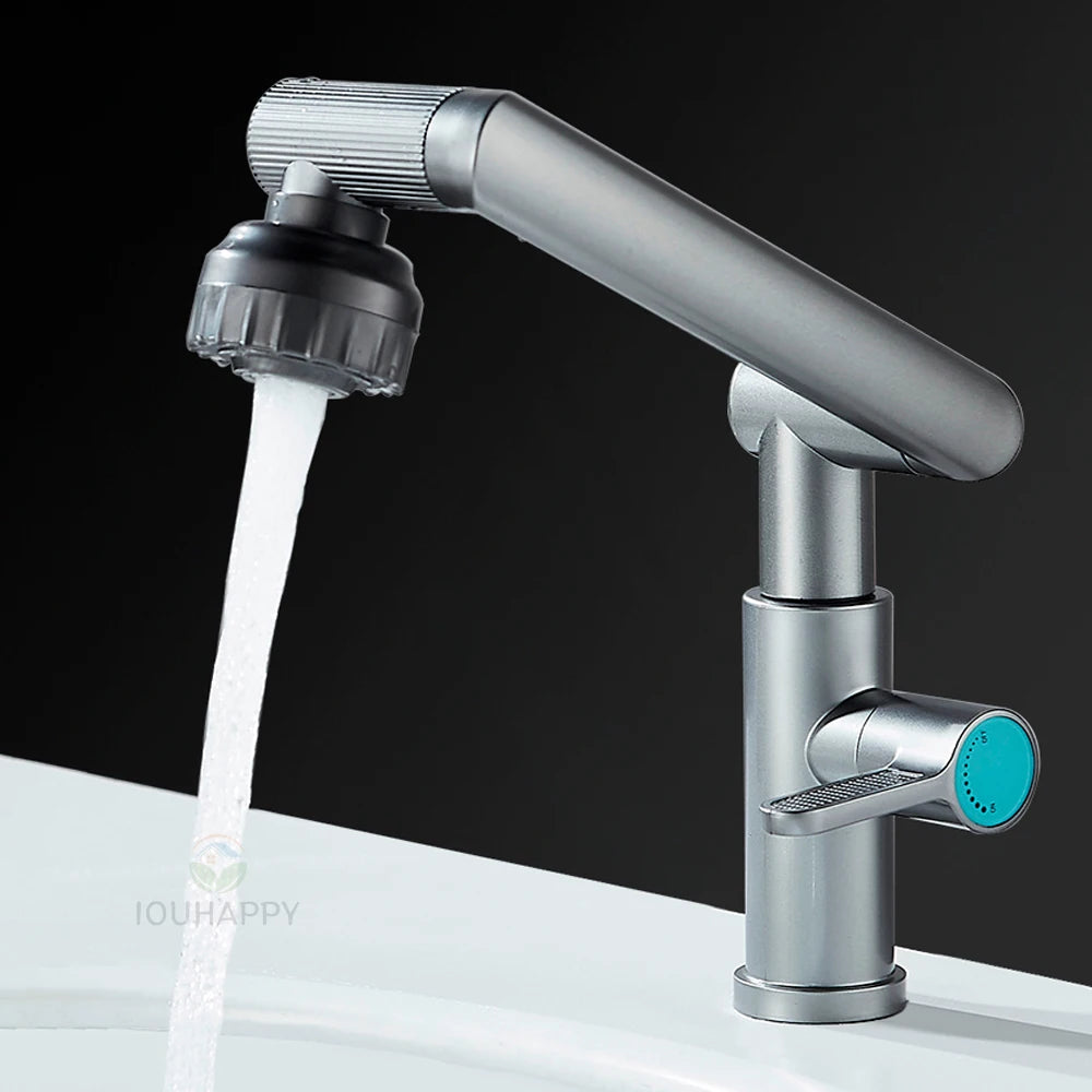 360°Rotating Swing Arm Stainless Steel Hot Cold Faucet  4 Modes Waterfall Kitchen Faucet Multifunctional kitchen Accessories