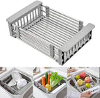Adjustable Over-Sink Dish Drying Rack - SS Telescopic Space Saver | AlluCanFind