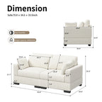 Anajqaqia Modular Sofa Sofa with Cushions, Corner Sofa with Wide Armrests, U-shaped Cord Fabric Sofa