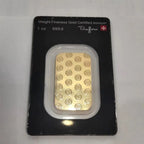 New 24K Gold Plated Swiss 1 OZ  Argor-Heraeus Gold Bar Replica Gold Bullion Gold Coin Gifts Coin Bullion Collection