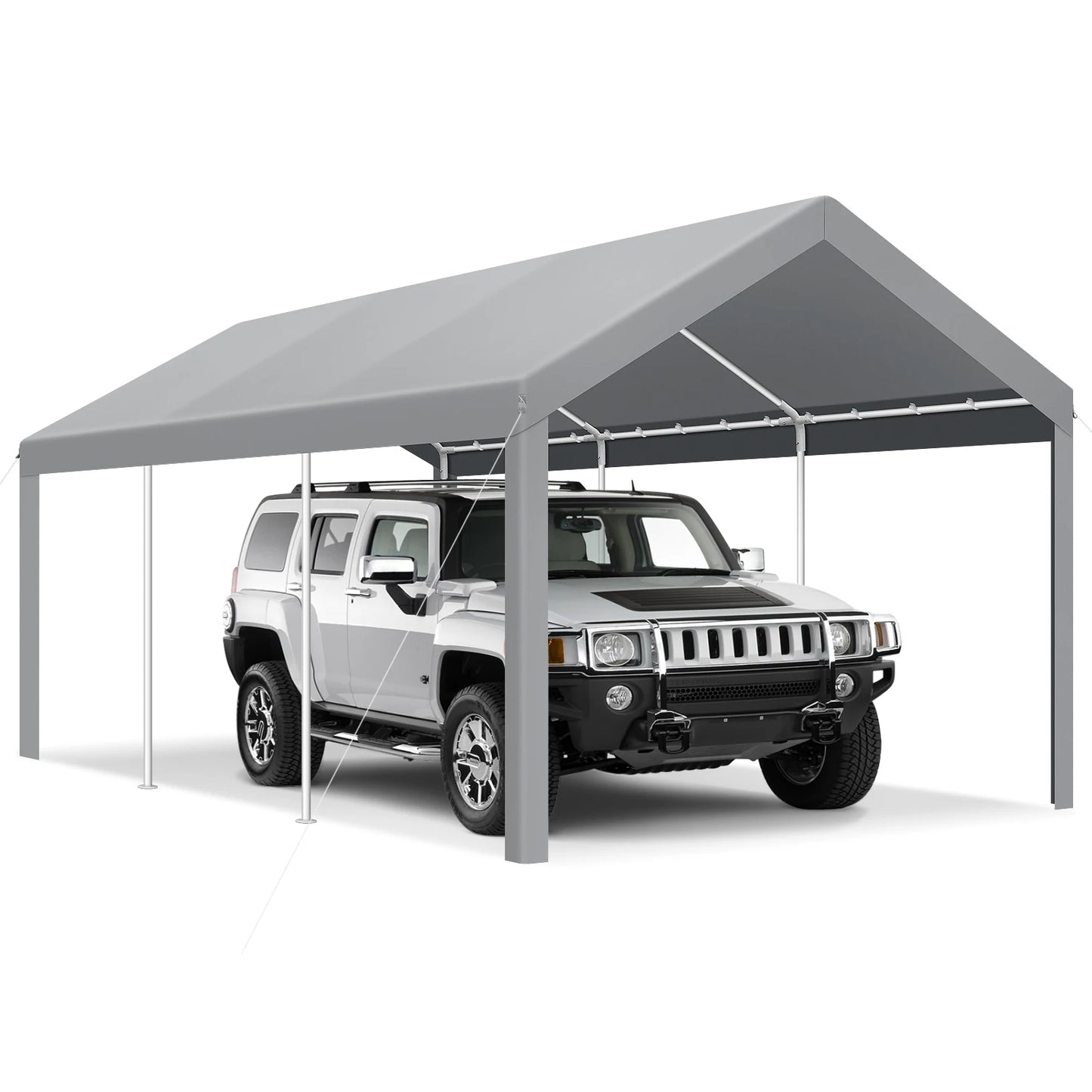 Carports 10x20ft Heavy Duty Car Tent Garage,Galvanized Frame Car Canopy Outdoor with Windproof Ropes&Sandbags for Car,Truck,Boat