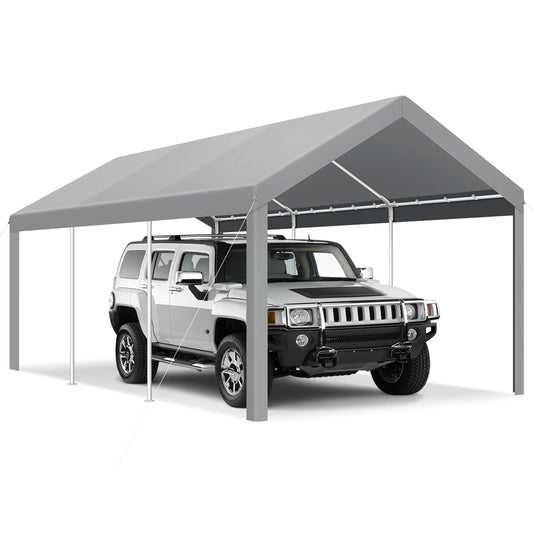 Carports 10x20ft Heavy Duty Car Tent Garage,Galvanized Frame Car Canopy Outdoor with Windproof Ropes&Sandbags for Car,Truck,Boat