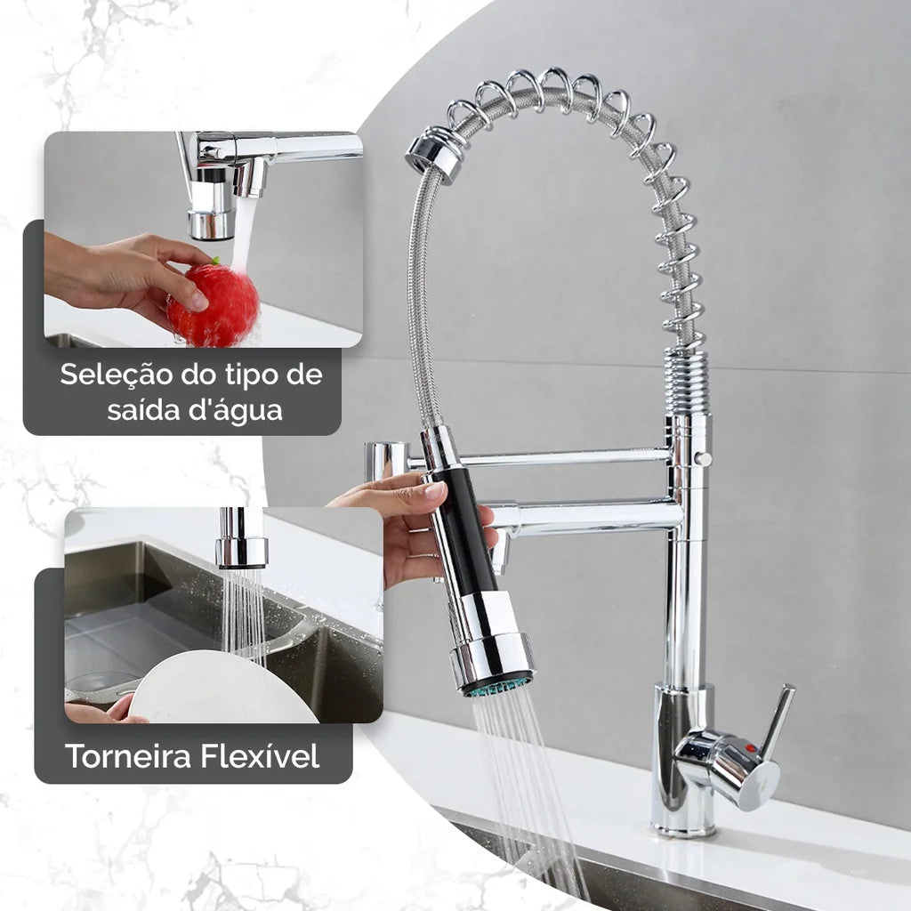 Gourmet Mobile Mixer Mono Command Spray Faucet with Articulated Spray